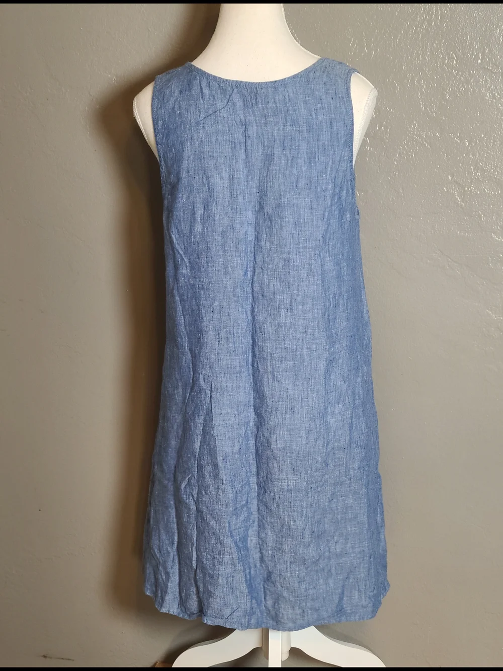 Chalet Womens Stylish Chic Sleeveless Blue High-Low Linen Tunic Size Small EUC - Picture 4 of 11